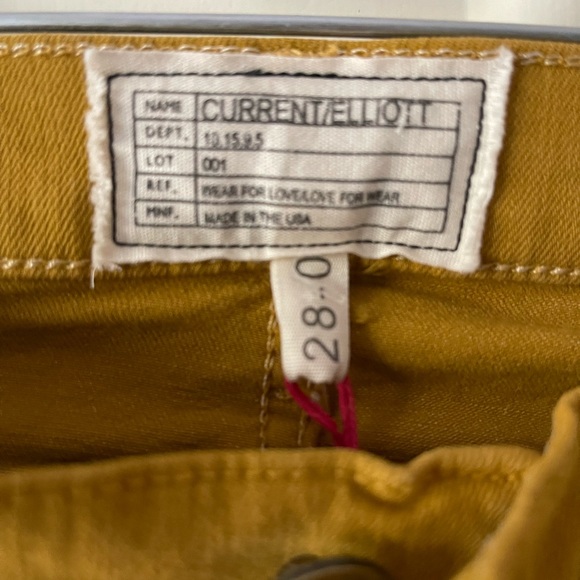 Current/Elliott NWT Ankle Skinny Mustard Jeans - Picture 7 of 10